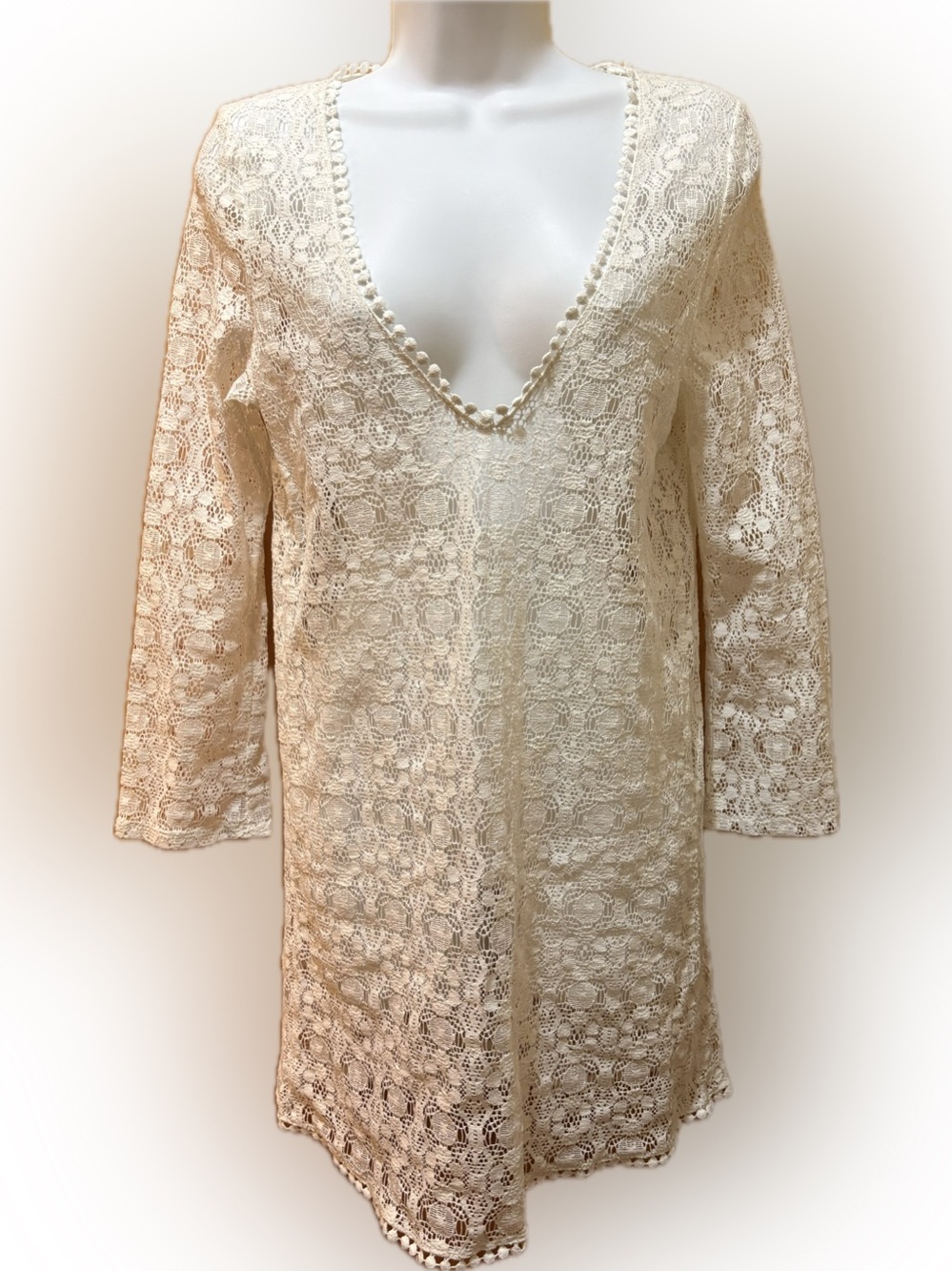 Gianni Bini Ivory Crochet Lace swim Cover-Up
